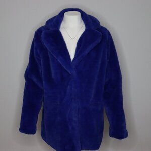 Women’s Royal Blue Faux Fur Jacket – Size 2XL